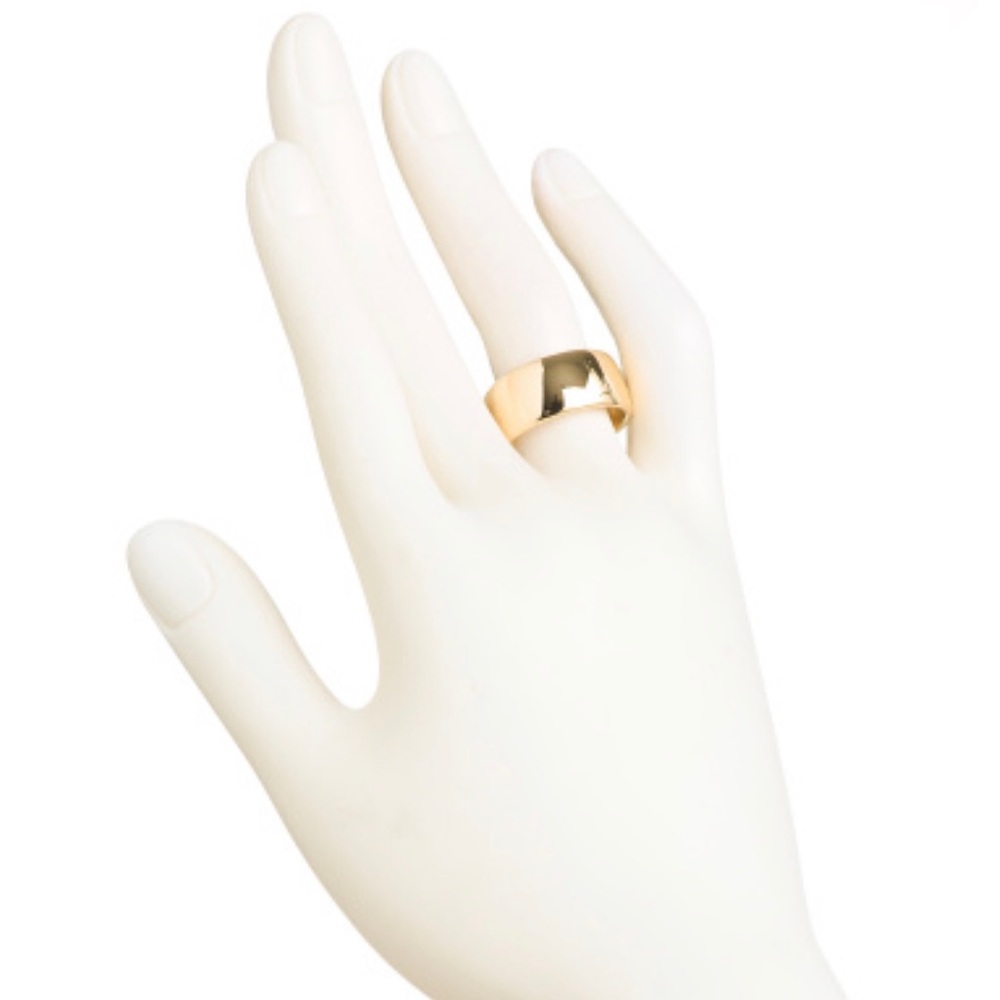 New Milor Resin 14k Gold Wide Ring Band Size 8 - Picture 2 of 6